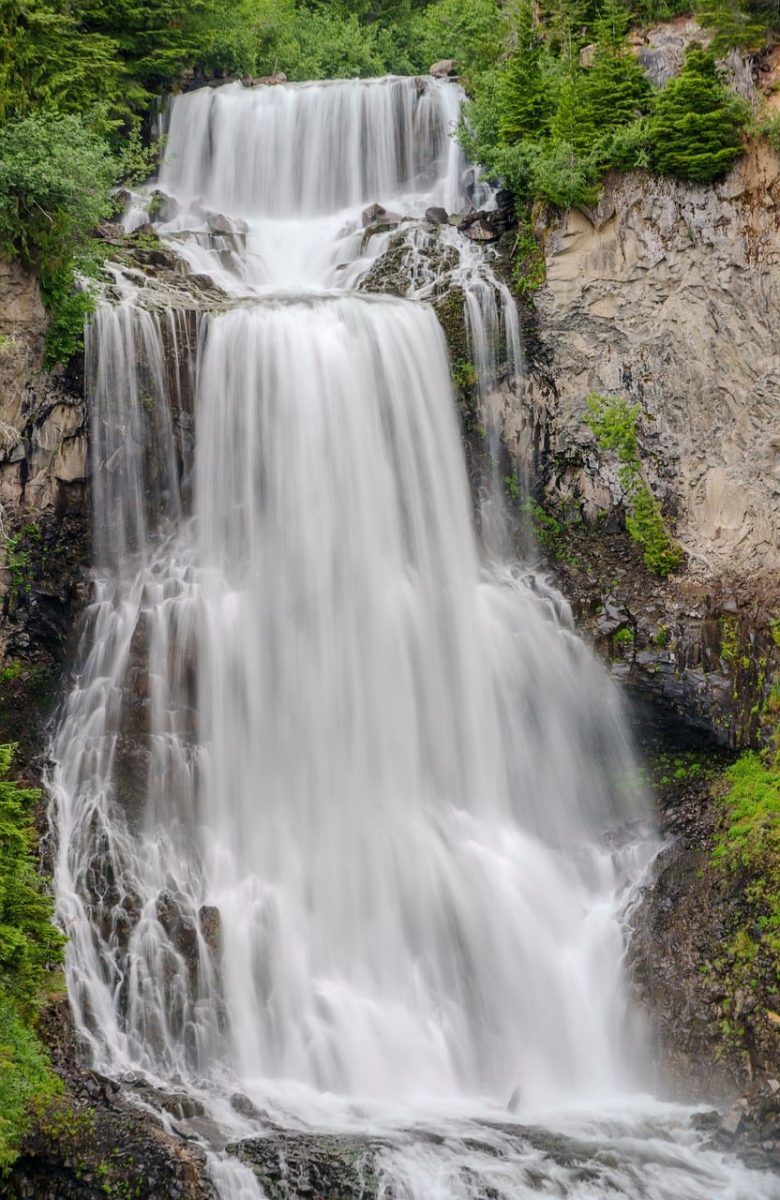 waterfall, cascade, nature, landscape, river, stream, water, forest, mountain, hiking, wilderness, national park, adventure, rocks, freshwater, beautiful scenery, nature photography, long exposure, cliff, green forest