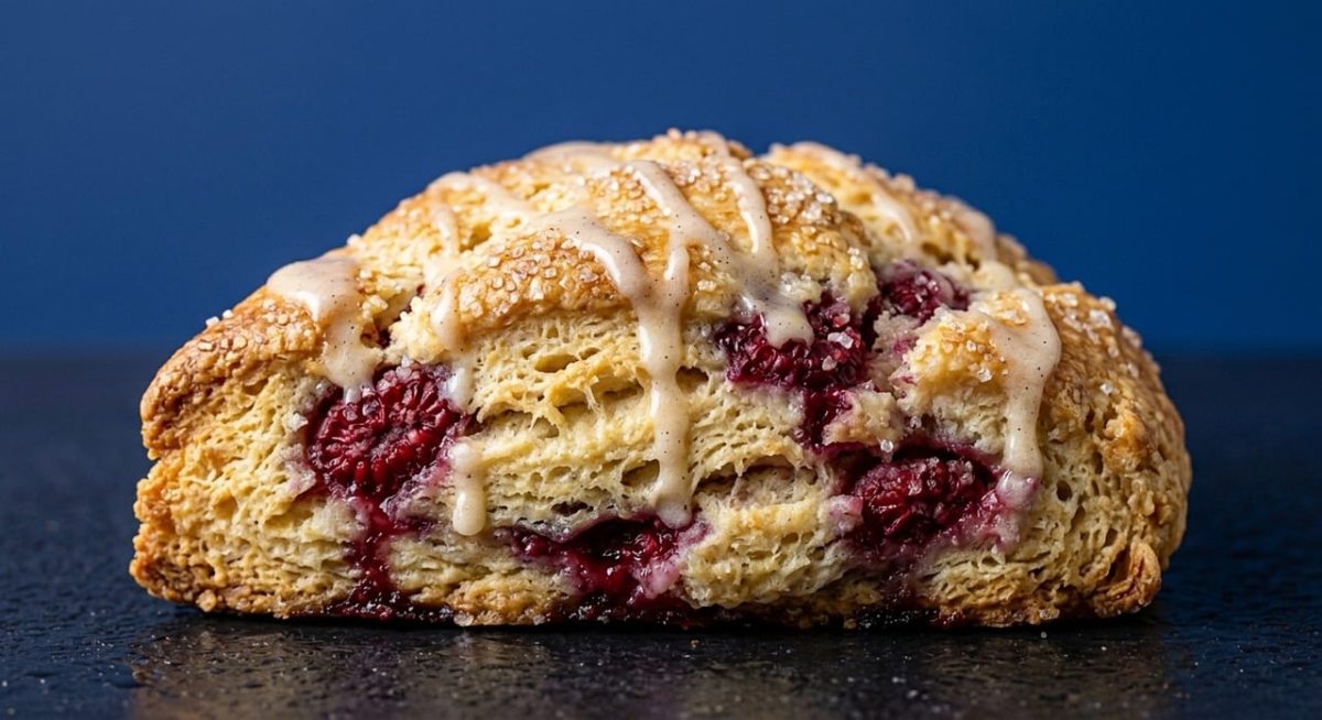 scone, raspberry, pastry, baking, gourmet, breakfast, fresh, delicious, flaky, buttery, glaze, baked, snack, baker, crusty, indulgence, crumbly, sweet, café