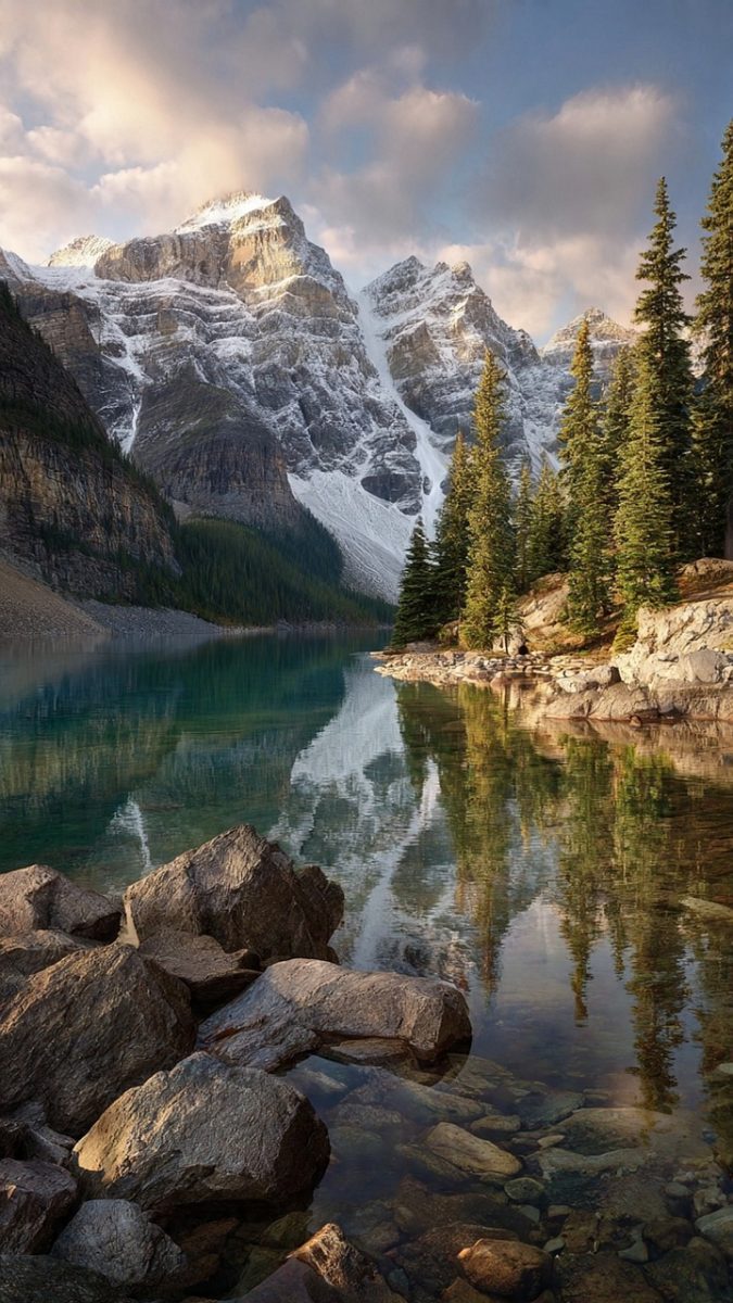 mountain, lake, forest, reflection, rock, tree, nature, panorama, peaceful, afternoon, water surface, mirroring, woodland, dawn, tower, peak, calm, north america, light reflection, beauty