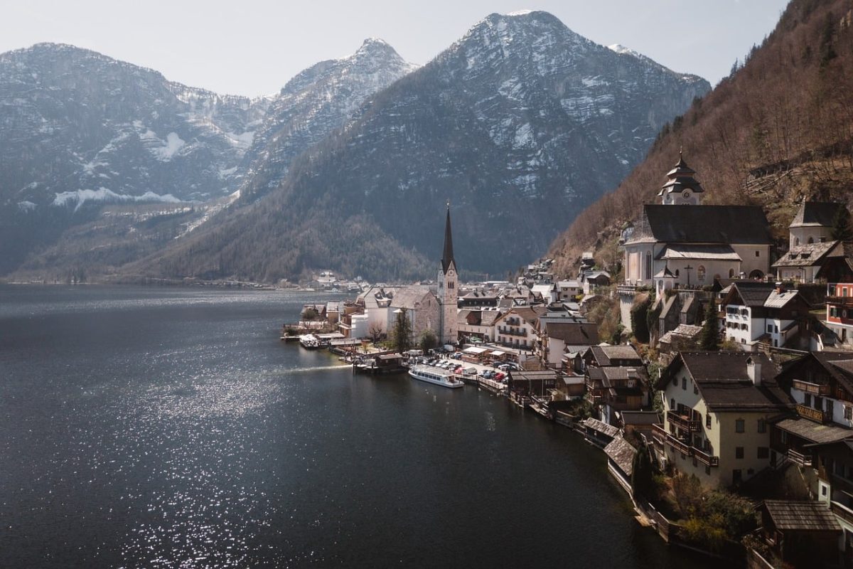 hallstatt, windows wallpaper, alpine lake, cool backgrounds, 4k wallpaper 1920x1080, mountain village, church steeple, waterfront, aerial panorama, historic buildings, free wallpaper, 4k wallpaper, spring mountains, austrian alps, full hd wallpaper, hd wallpaper, calm water, wallpaper hd, scenic view, daylight, mac wallpaper, iphone wallpaper, free background, phone wallpaper, beautiful wallpaper, background, wallpaper 4k, background images, laptop wallpaper, desktop backgrounds, 4k image, austria