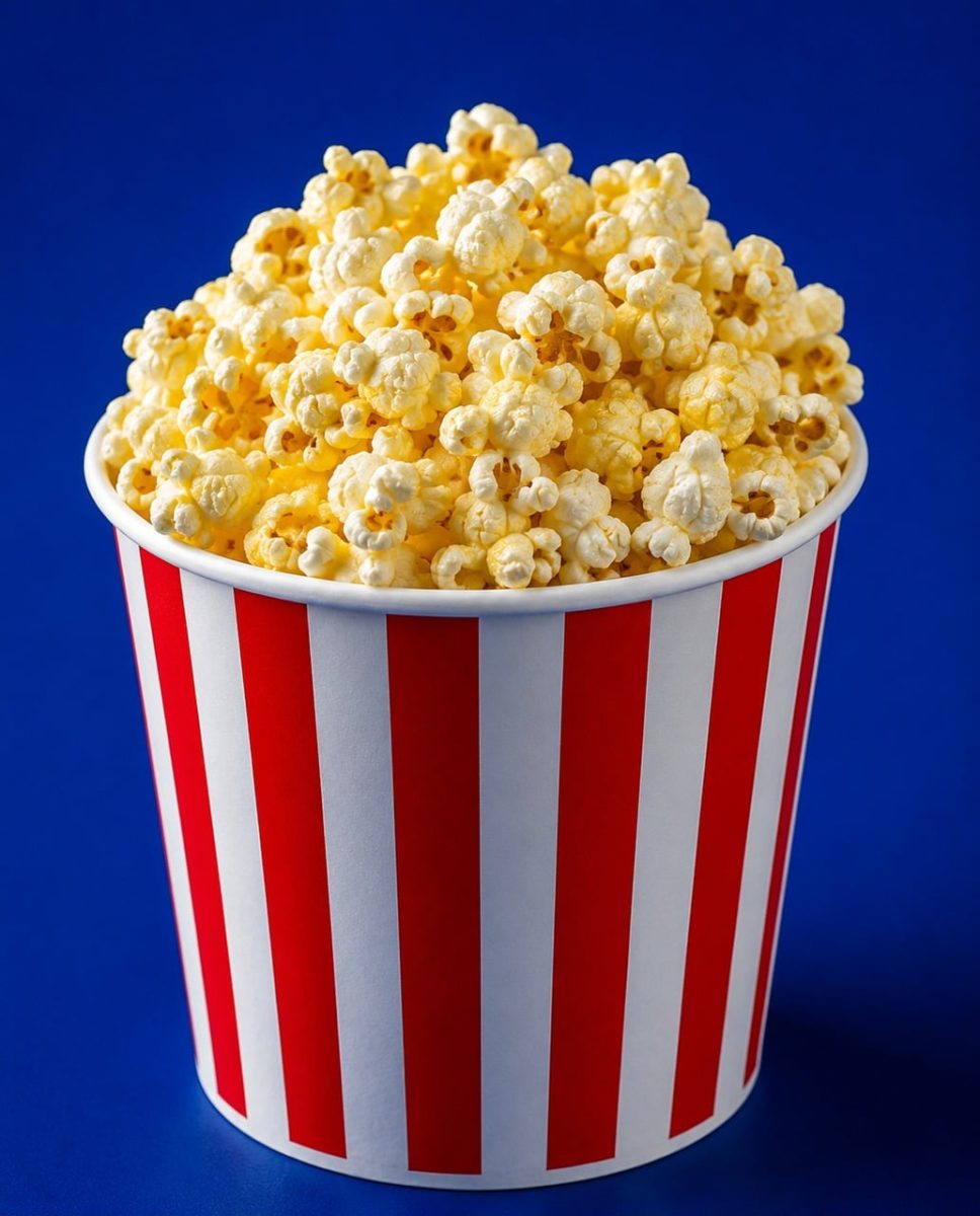 popcorn, snack, bucket, striped, red, white, cinema, food, delicious, butter, salty, crunchy, fresh, gourmet, refreshment, light, appetizer, kitchen, culinary, blue