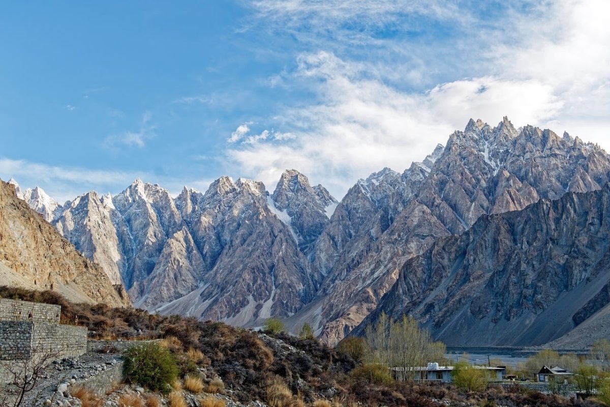 pakistan, gilgit-baltistan, karakoram, batura, passu cones, mountains, snow, landscape, nature, clouds, sky, rocks, hunza valley, canyon, camp, view, hiking, peaceful nature, tourist attraction