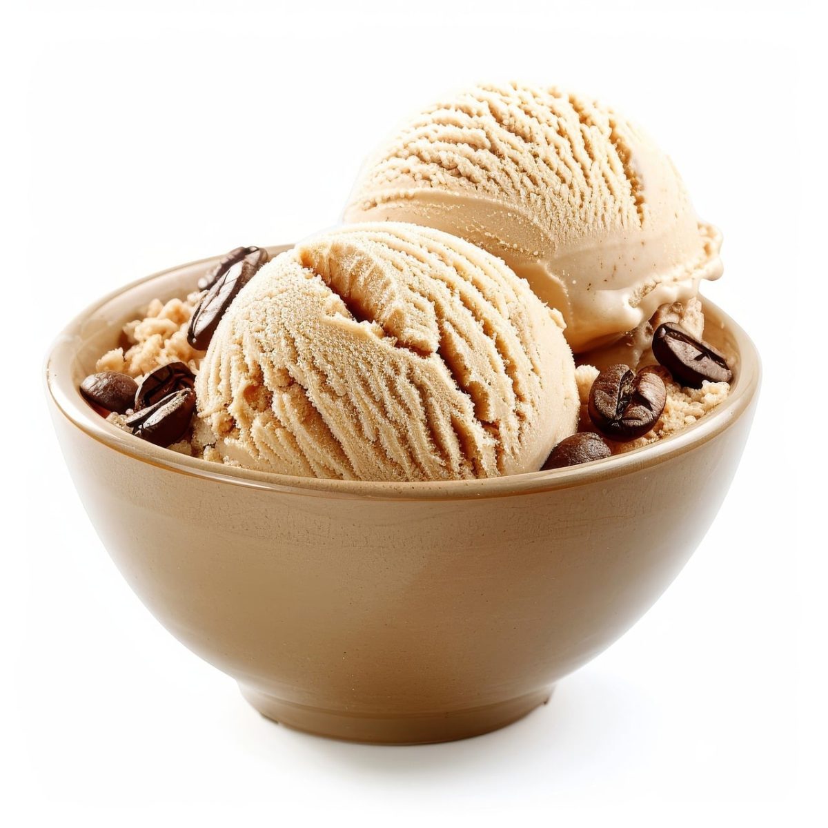 coffee, ice cream, dessert, bowl, coffee beans, cold, creamy, delicious, gourmet, sweet, summer, snack, tasty, vanilla, classic, natural light, milky, creamy texture, nature, caramel, finocchio