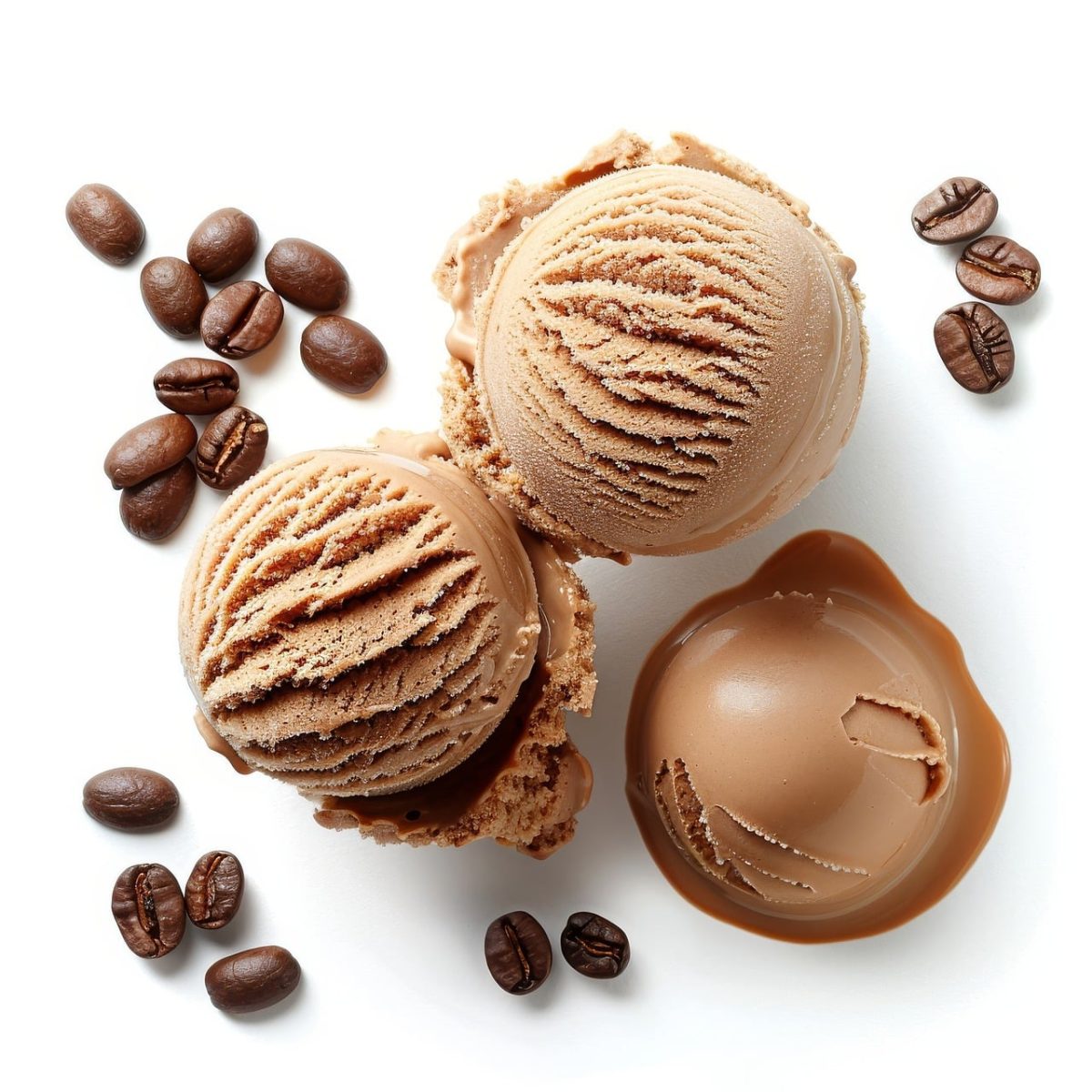 ice cream, chocolate, coffee, creamy, dessert, cold, natural light, coffee beans, cream, creamy texture, frozen, sweet, chocolate ice cream, geometric composition, luxury, visual aesthetic, summer treat, delicious, cream ice cream