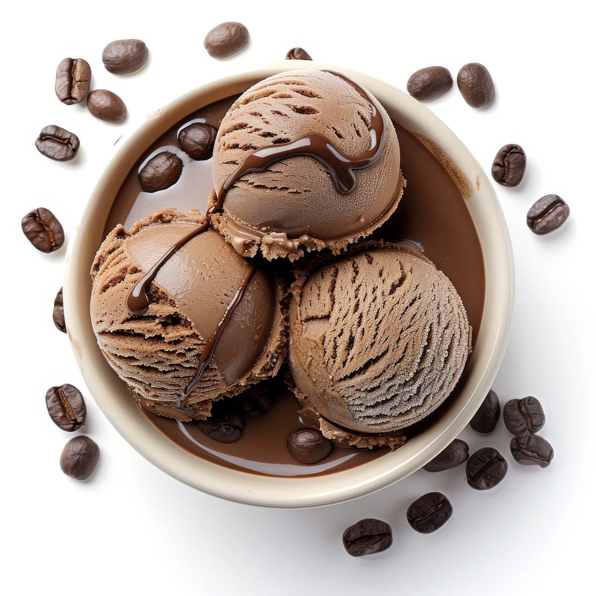ice cream, chocolate, bowl, coffee beans, dessert, scoop, dairy, creamy, sweet, tasty, coffee flavor, natural ingredient, aroma, cream, brown, delicious, gourmet, flavorful, chilled