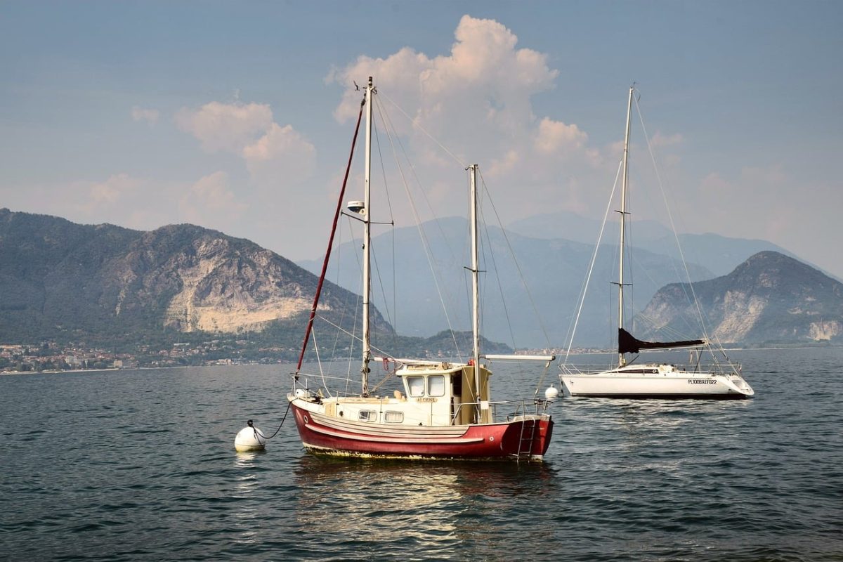 lake maggiore, yacht, mountains, boat, nature, sunny, lake, some clouds, rowing, quiet, stresa, traditional, sailing, blue sky, panorama, breezy, recreation, harbor, view, afternoon, vacation