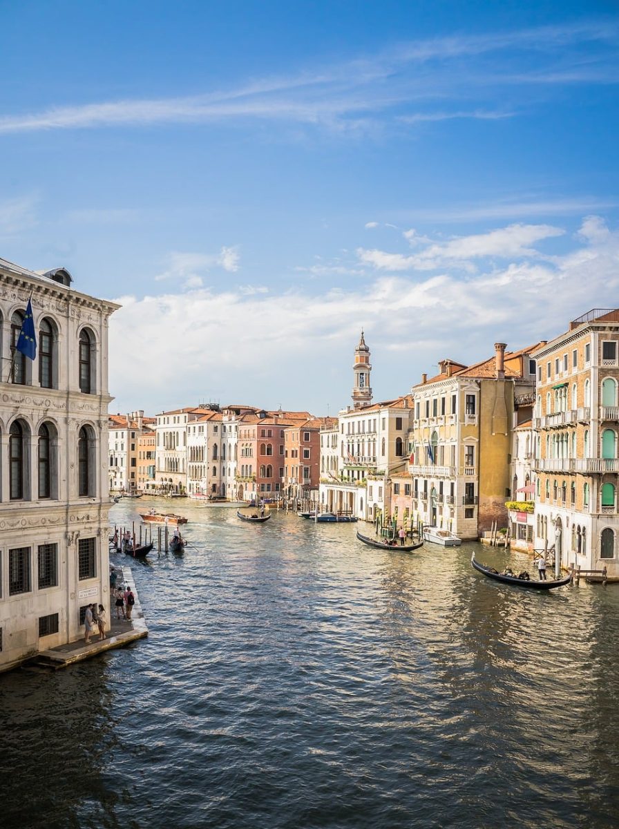 venice, canal, gondola, tourist attraction, architecture, history, italy, travel, bridge, historic building, cityscape, summer, sunny, lagoon, europe, natural scenery, culture, water, photography, nature, view