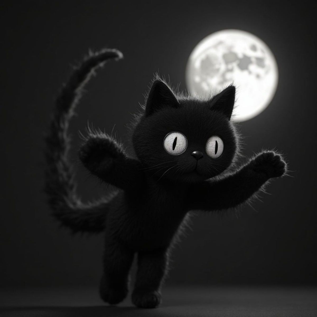 cat, black cat, moon, halloween, spooky, scary, autumn, cute, silhouette, furry, magical, dark, night sky, mysterious, eyes, dreamy, feline, fear, enchantment, fright, dim light