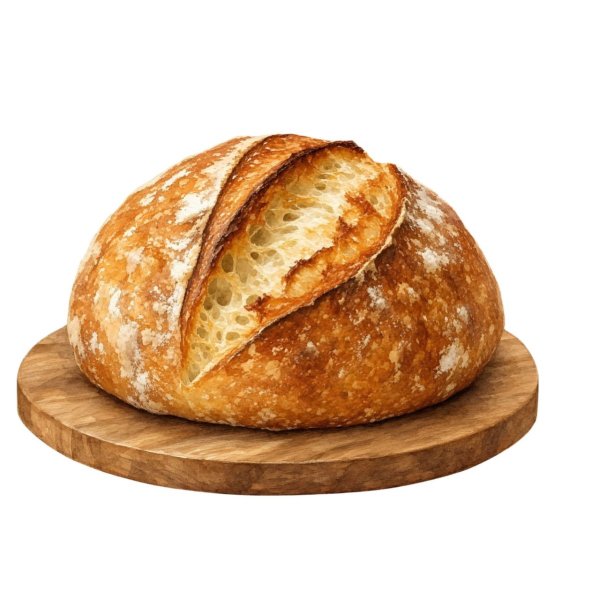 bread, sourdough, crusty, wooden board, baking, artisan, fresh, homemade, tradition, delicious, golden brown, rustic, simplicity, casual, rustic baking, crusty surface, delicious aroma, simple pleasure, aromatic bread, casual dining
