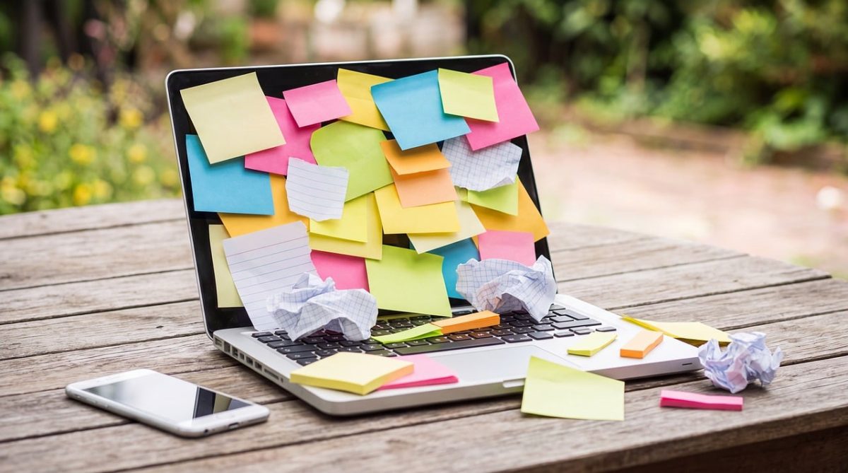 office, workspace, notepad, ideas, notes, organization, computer, chaos, work stress, colorful stickers, mobile phone, background, desk, technology, employment, sticky notes, creativity, time management, creative block, random thoughts