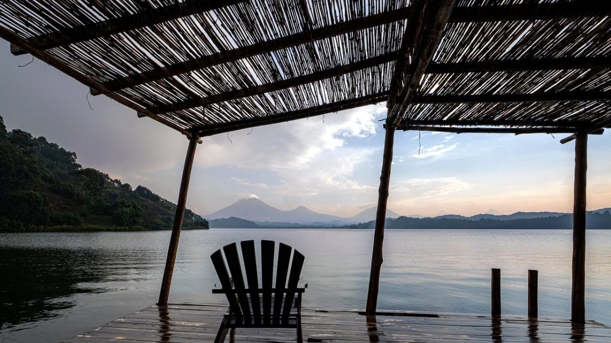 lake, relaxation, serenity, scenery, mountains, natural beauty, natural retreat, wooden deck, chair, gazebo, african lake, reed, nature, horizon, solitude, sunset, hiking, travel, peace, waterside gazebo, silhouette