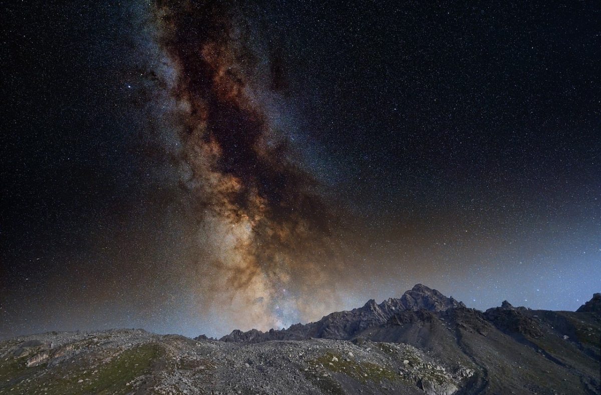 milky way, galaxy, night sky, stars, mountains, astronomy, cosmos, space, universe, celestial, landscape, nature, rocky, wilderness, outdoors, darkness, majestic, scenic, nebula, constellation