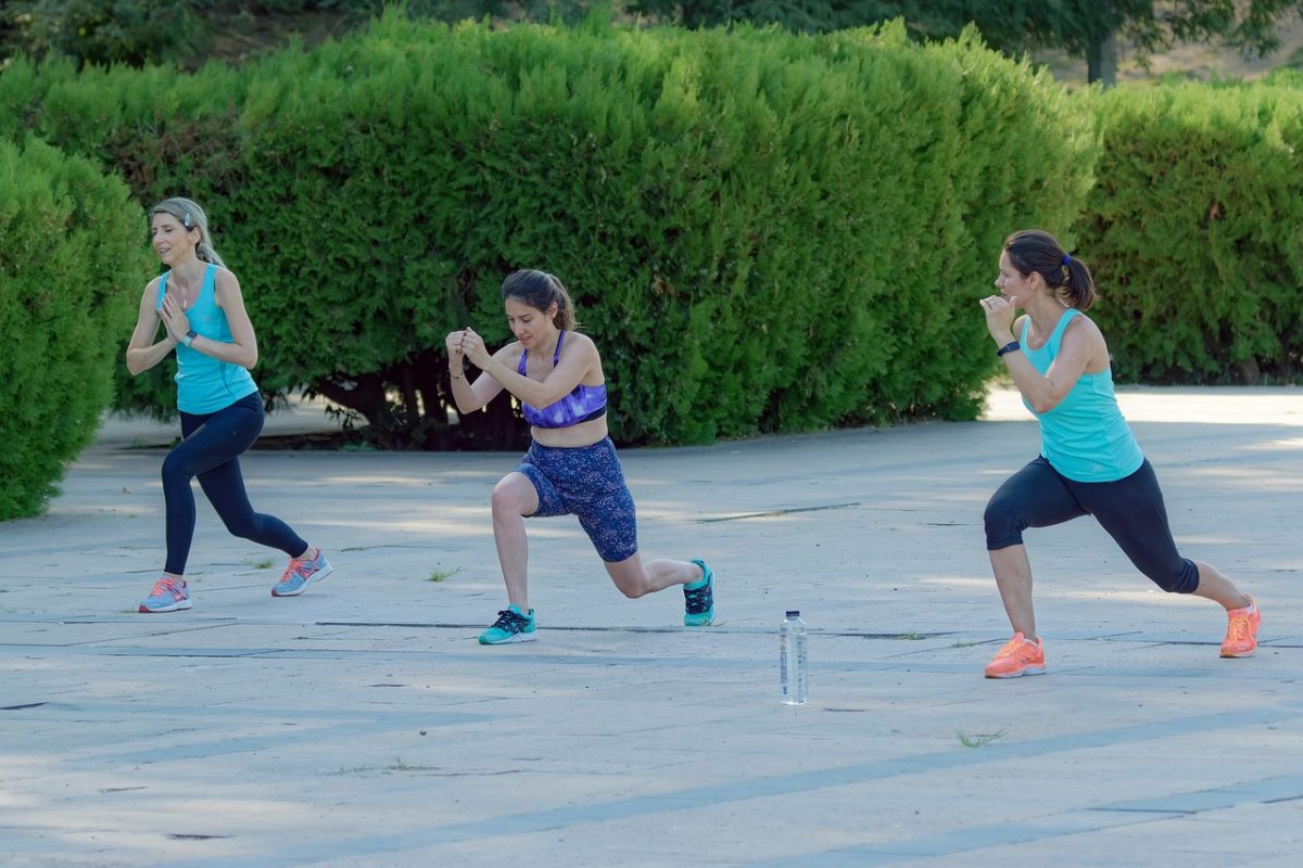 women, exercising, young, lifestyle, girls, gymnastics, gym, outdoors, pavement, park, naturally, sports, health, recreation