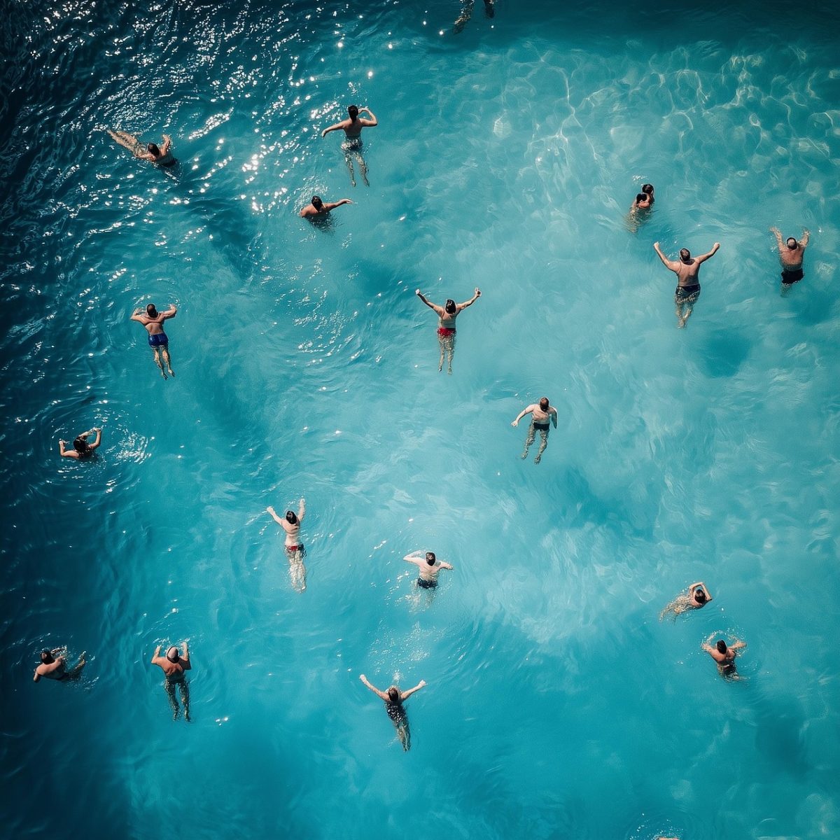swimming pool, nature, swimmers, summer, water, aerial view, fun, relaxation, leisure, vacation, sunny day, splash, active lifestyle, swimming, outdoors, pool party, blue water, sports, healthy living