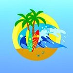 surfboards, surf, sport, nature, waves, palm trees, crabs, beautiful wallpaper, beach, wallpaper