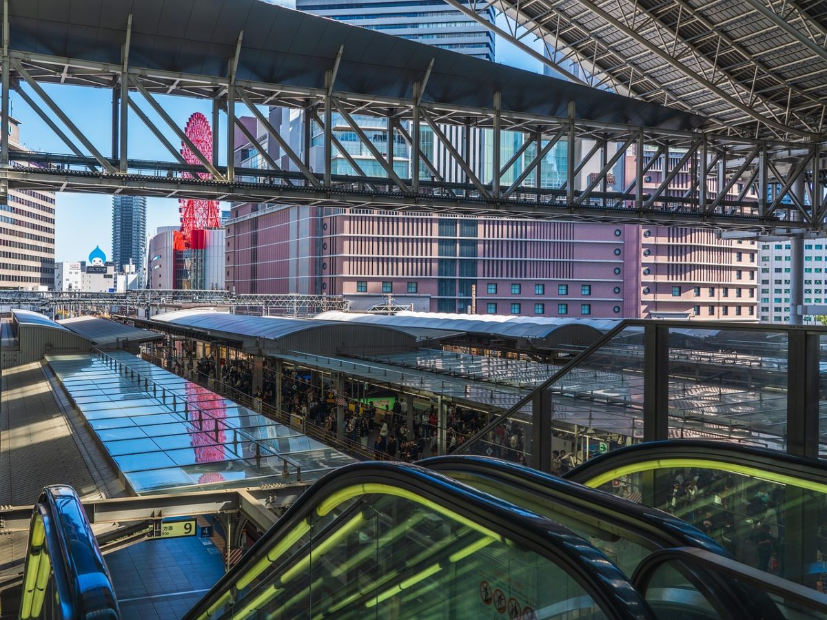 shin-osaka train station, station, tracks, rails, train, rail transport, transport, building, city, architecture, urban, cityscape, people, modern, osaka, osaka train station