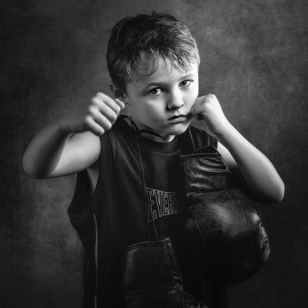 boy, boxer, fitness, sport, gloves, cute, monochrome, portrait