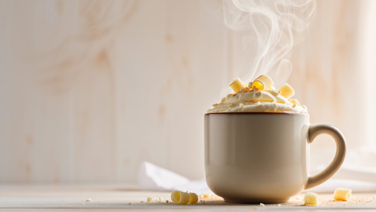 mug, hot chocolate, steam, whipped cream, chocolate shavings, beverage, hot, creamy, nice treat, fresh, milk drink, sweet, comfort, pleasant, warm drink, white, ceramic mug, dessert, yellow