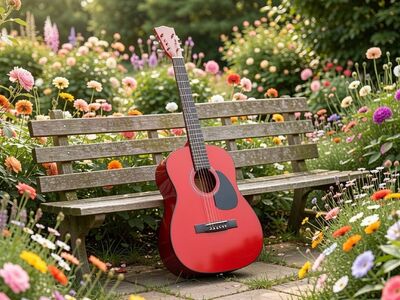 viola, violin, guitar, nature, music, violet, objects, instrument, song, sound, guitarist, acoustic, flor, flores, ai generated