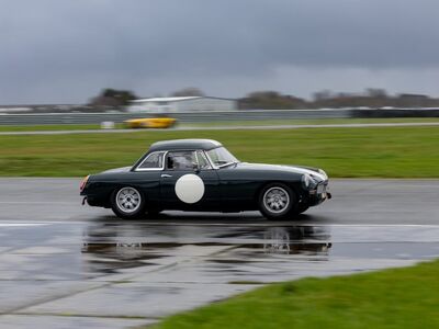 old car, vintage car, nature, mg, rain, racing, race track, sport