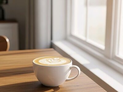 coffee, breakfast, coffee cup, morning, cup, steam, hot, caffeine, table, sunlight, wood, lifestyle, cozy, drink, espresso, latte, aroma, relaxation, shadow, window, mug, interior, beverage, still life, minimalist, atmosphere, ai generated
