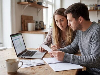 rent, couple, money, finance, debt, business, computer, technology, laptop, digital, internet, keyboard, table, work, design, ai generated