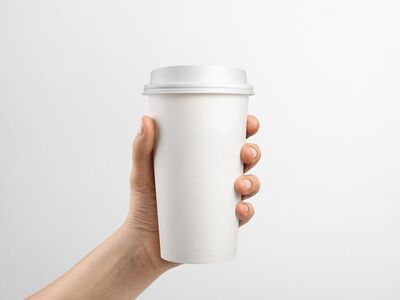 holding, paper cup, coffee cup, takeaway cup, disposable cup, reusable cup, blank cup, mockup, white cup, minimalist, pastel background, beverage, drink container, eco friendly, sustainable, zero waste, recycling, earth day, environmental, product mockup, hand holding cup, copy space, template, cafe, biodegradable
