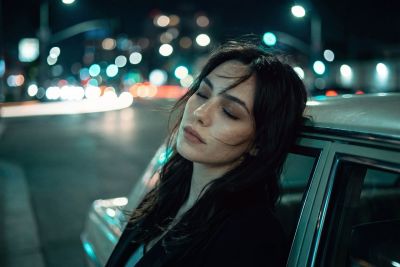 woman, night, car, dreamy, car wallpapers, portrait, urban, bokeh, city, lights, model, fashion, nightscape, emotions, loneliness, contemplation, cityscape, illuminated, profile, blurred, atmosphere