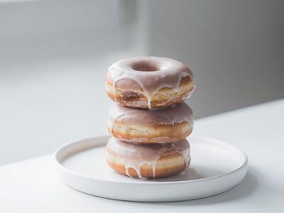donut, glaze, stacked, sweet, sugar, pastry, temptation, dessert, bakery, food photography, plate, irresistible, comfort food, unhealthy, snack, aesthetic, delicious, gourmet