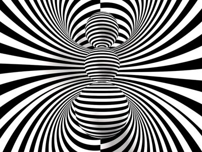 stripes, black and white, abstract, geometry, op art, optical illusion, swirl, spiral, torus, zebra stripes, fantasy, drawing, 3d, visual effect, hypnotic, illusion, vortex, modern art, three-dimensional, visual arts