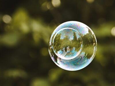 bubble, air, nature, green, reflection, rainbow, fantasy, mystery, delicate, weather, mysterious, simplicity, summer, blur, optical illusion, particle, light, macro, background