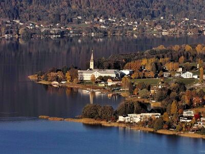 lake, nature, church, autumn, village, idyllic, morning, calm, foliage, reflections, spirit of tranquility, hiking, recreation, clean water, vacation, panoramic view, community, alps