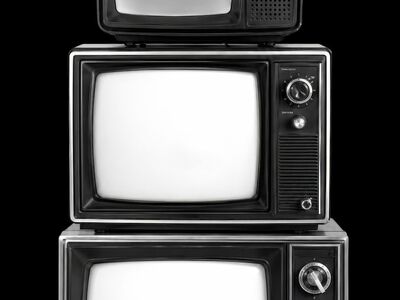 vintage television, retro technology, stacked television, analog television, old electronics, classic television, communication device, nostalgic device, broadcast media, retro design, television history, entertainment technology, isolated object, outdated technology, screen display, antenna television, historical device, television collection, entertainment device, image nostalgia