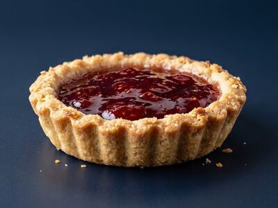 tart, strawberry, jam, dessert, pastry, crusty, sweet, baked, food, delicious, fresh, buttery, snack, gourmet, treat, fruit, red, round, plate, slate
