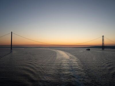 bridge, silhouette, sky, water, sunrise, architecture, sea, turkey, panorama, coast, tranquility, dawn, blue, sunset, blue sky, travel, horizon, engineering, nature, excursion