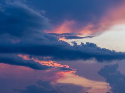 clouds, sky, sunset, colorful landscape, twilight, storm, rain, darkness, dawn, drama, contrast, storm clouds, evening sky, landscape, nature, thunderstorm clouds, positivity, storm in clouds, magical moment, weather change