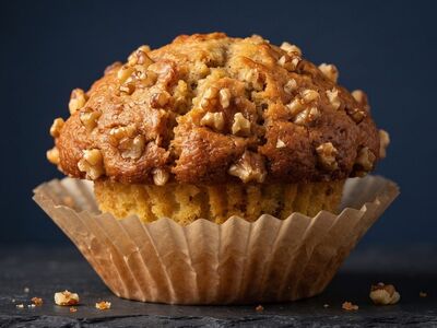 muffin, banana, walnut, baked, dessert, breakfast, snack, food, organic, pastry, healthy, homemade, golden, treat, moist, crumbly, cinnamon, bakery, nuts