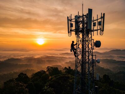 telecom, tower, nature, technician, sunset, communication, signal, antenna, network, climbing, infrastructure, connectivity, maintenance, industry, wireless, silhouette, technology, mobile, sky, work, sunrise