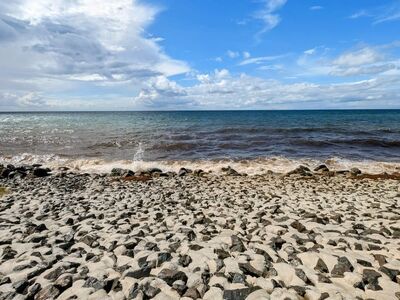 sea, beach, coast, horizon, sky, water, baltic sea, rocky beach, summer, stones, clouds, sand, natural landscape, everyday, tourism, relaxation, waves, untouched, rest