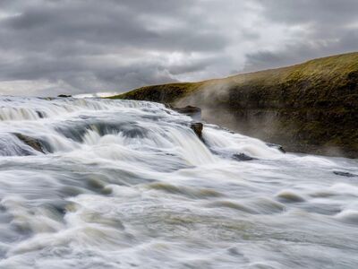 waterfall, river, nature, landscape, iceland, rapids, mist, clouds, fresh air, calm, climate, wild, hiking, ecotourism, cliff, tundra, adventure, tourism, natural phenomenon