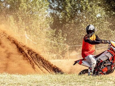 motocross, motorbike, enduro, sand, mud, tree, dust, adventure, extreme sport, red, riding style, speed, nature, terrain, riding, action, curve, adrenaline, summer, helmet, race