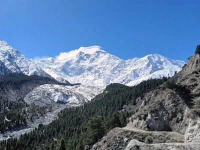 mountains, nanga parbat, himalayas, forest, snow, forested mountains, pakistan, sky, clouds, beautiful nature, mountain view, hiking, adventure, seclusion, nature reserve, tranquility, tourist destination, excursion, cultural landscape, untouched landscape