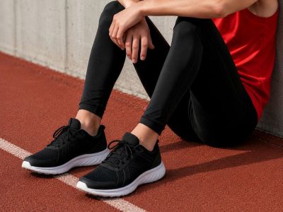 athlete, running track, runner, stretching, athletic wear, running shoes, outdoor sports, healthy lifestyle, determination, preparation, exercise, red track, quad stretch, compression clothing, engagement, youth athlete, training, young man, youth