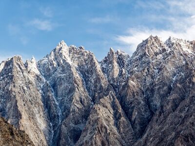 mountains, karakoram, passu cones, snow covered, rocks, natural scenery, karakoram mountains, cloudy, pakistan, blue sky, geological formation, gojal, snow peaks, tourism, geographical features, peaks, gilgit-baltistan, tourist destination, nature