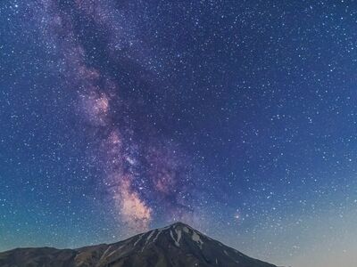 astronomy, astrophotography, milky way, stars, mountains, night, sky, cosmos, night sky, universe, damavand mountains, night landscape, galaxy, nature, mountain peak, starry sky, astrology, stargazing, hiking
