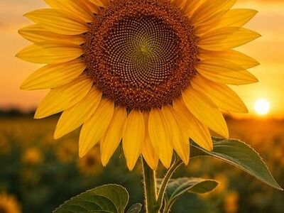 sunflower, nature, flower, sunset, summer, yellow, outdoors, field, beautiful flowers, agriculture, flower background, lonely, cheerful, beauty, flower wallpaper, sunrise, single, petal, leaf, morning, romantic, serenity, green