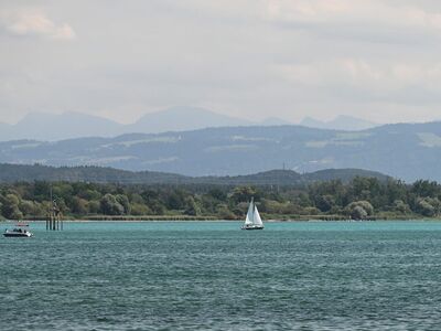 friedrichshafen, lake constance, germany, water, lake, sailboat, boat, nature, landscape, mountains, peaceful, recreation, outdoor, blue, with greenery, boat traffic, recreational sailing