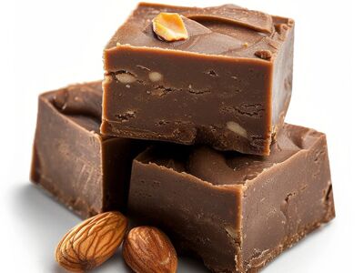 chocolate, fudge, almond, dessert, milk-chocolate, sweet, piece, nut, square, gourmet, delicate, delicious, milky, chocolate-slices, homemade, decadent, confectionery, milk-toffee, chestnut, flavor