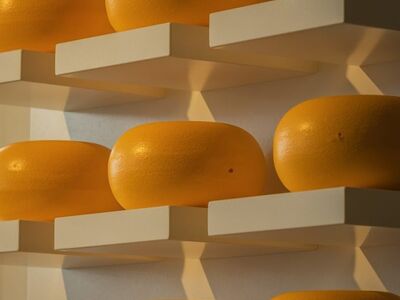 cheese, shelves, cheese storage, round shape, aged cheese, light and shadow, workshop, dairy production, artisanal cheese, cheese factory, textural form, indoor lighting, exposure, industry, food industry, cheese care, processing, product, milk, indoor