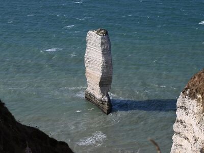 chalk, cliff, sea, france, landscape, normandy, erosion, dramatic, rock formation, tourist attraction, blue, pillar, sea water, coastline, summer, northwest, protrusion, gulf stream